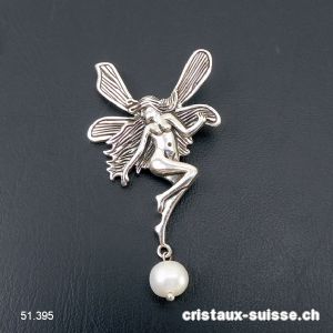 Pendentif Perle d'eau douce ELFE en argent 925. Taille L