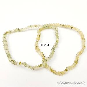 Bracelet Préhnite vert - jaune clair avec épidote, lentilles 4 mm, élastique 19,5 cm. Taille L