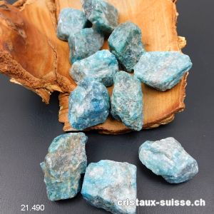 Apatite bleue brute de Madagascar 16 à 20 grammes. Taille L