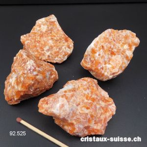 Calcite rouge - orange de Madagascar, brute 4,5 à 5 cm