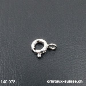 Fermoir à ressort 6 mm, boucle rigide ouverte / argent 925 RHODIÉ  