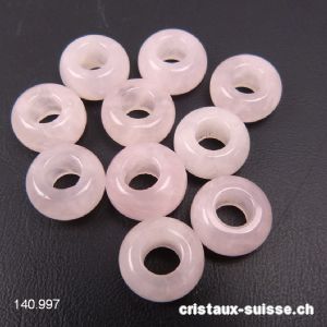 Quartz rose Donut - Rondelle 1,4 x 0,7 cm / trou 6 mm