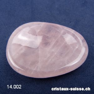 Quartz rose, pierre anti-stress incurvée 5 x 3,5 cm. OFFRE SPECIALE