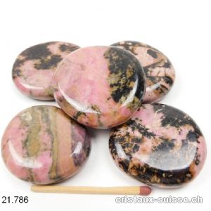 Rhodonite plate 4 - 4,5 x épais. 1 cm. Taille XL