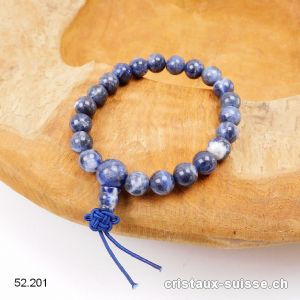 Bracelet Sodalite 8 mm, élastique 16,5 - 17 cm. Petite taille