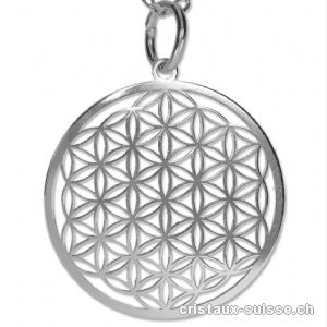 Collier Fleur de Vie 15 mm, avec chaîne 42 cm en argent 925