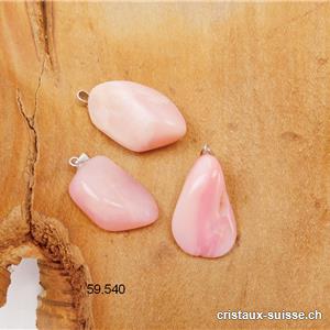 Pendentif Chrysopale - Opale des Andes rose avec boucle argent 925