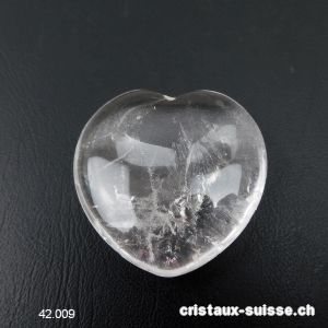 Coeur Cristal de Roche 3,5 x 3,5 x 1 cm