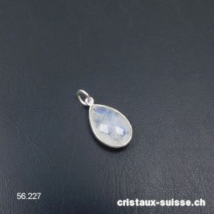 Pendentif Pierre de Lune arc-en-ciel, mini-goutte en argent 925