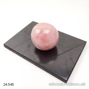 Set anti-ondes 5 G, Plaque de Schungite 15 cm et Quartz rose 5-5,5 cm. Taille L