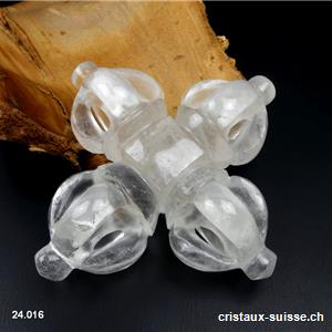 Dorja double taillé dans un cristal d'Himalaya. Pièce unique de 267 grammes