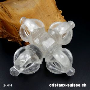 Dorja double taillé dans un cristal d'Himalaya. Pièce unique de 267 grammes