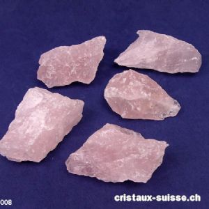 Quartz rose brut 60 à 80 grammes. 