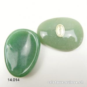 Aventurine verte, pierre anti-stress incurvée, env. 5 x 3,5 cm
