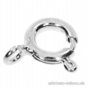 Fermoir à ressort 8 mm, boucle rigide ouverte / argent 925