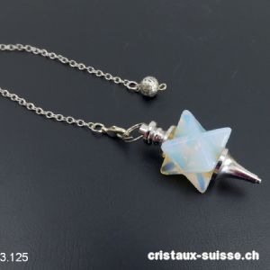 Pendule Opaline Merkaba long. 4,5 cm