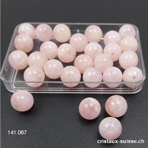 Morganite rose-pêche - Béryl, boule percée 8,5  mm. Offre Spéciale
