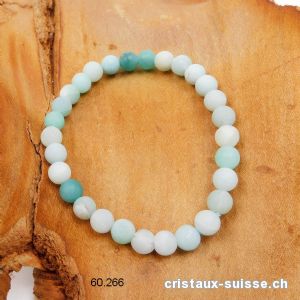 Bracelet Amazonite MATE 6 mm, élastique 18,5 cm