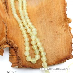 Rang Jade Serpentine vert clair 6 - 6,5 mm / 38 cm, env. 62 boules