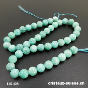 Rang Amazonite du Brésil 8 - 8,5 mm / 38,5 cm, env. 46 boules. Qual. A