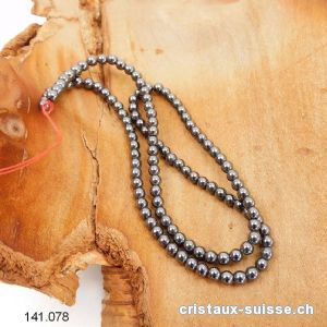 Rang Hématite 3,7 mm / 38 - 40 cm, env. 100 boules. OFFRE SPECIALE