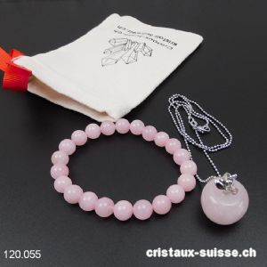 Set POMME D'AMOUR - Quartz rose. Offre Spéciale