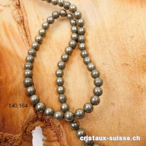 Rang Pyrite foncée 6 mm / 37,5 cm, env. 60 boules. OFFRE SPECIALE