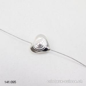 Intercalaire Coeur en argent 925. Env. 1,5 cm / perçage 2 mm