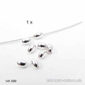 1 x Intercalaire Olive en argent 925, Ø 3 mm / long. 4 mm