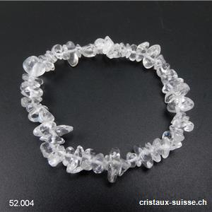 Bracelet Cristal de roche, élastique 17,5 - 18 cm. Taille SM