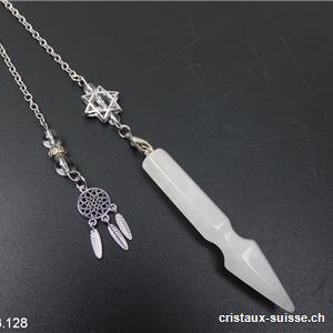 Pendule Cristal de roche blanc 6 cm, avec Attrape-Rêve - Dreamcatcher