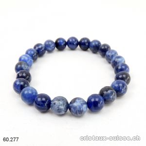 Bracelet Sodalite foncée 8,5 mm, élastique 18,5 - 19 cm