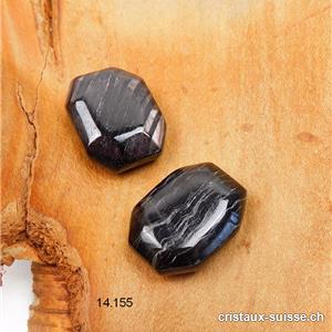 Hypersthène, Petite pierre Anti-stress à pans coupé 2,7 x 2 cm