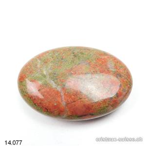 Unakite - épidote avec Quartz, pierre anti-stress arrondie 4 x 3 cm