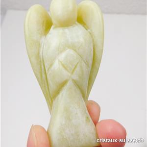 Ange Jade Serpentine vert-blanc 7,4 x 4 cm. Pièce unique
