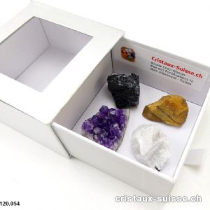 Coffret - découverte 4 cristaux bruts