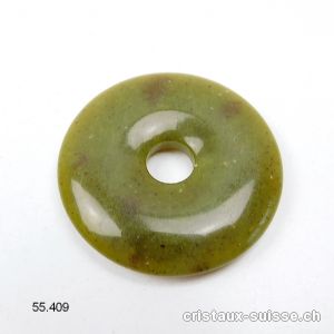 Jade Serpentine olive, Donut 4 cm