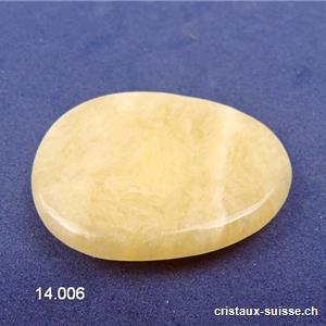 Calcite jaune, pierre anti-stress incurvée, env. 5 x 3,5 cm
