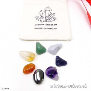 Pochette de voyage avec 7 cristaux Chakras