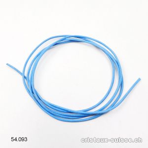 Cordon en cuir Bleu clair à nouer, 1,5 mm /1 mètre