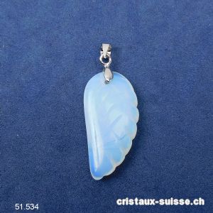 Pendentif Opalite - Opaline Aile d'Ange avec boucle métal 3 cm