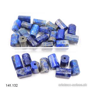 Lapis-lazuli, tube percé env. 10 x 6 - 7 mm. Qual. B. OFFRE SPECIALE