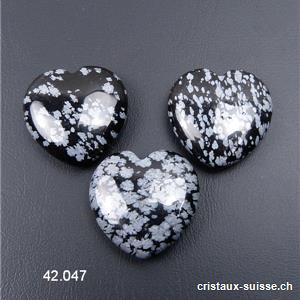 Coeur Obsidienne Flocons de Neige 2,5 cm 