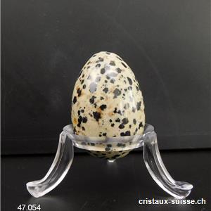 Oeuf Jaspe Dalmatien 3,5 cm avec support plexiglas