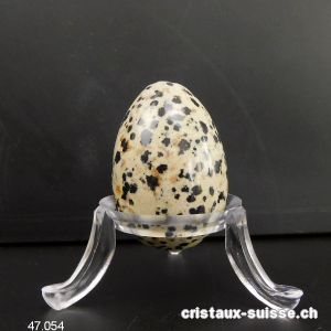 Oeuf Jaspe Dalmatien 3,5 cm avec support plexiglas