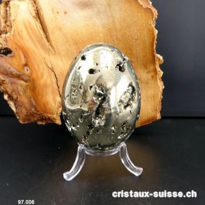 Oeuf Pyrite du Pérou 7 cm. Pièce unique 377 grammes