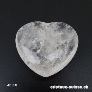 Coeur Cristal de Roche 4,2 x 4 x 1,5 cm. Qual. AB, Offre Spéciale