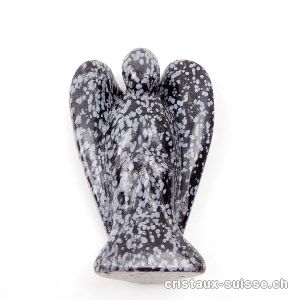 Ange Obsidienne flocons de neige 7 x 4,5 cm