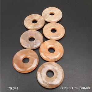 Pierre de Lune beige-saumon de Tanzanie, Donut 3 cm