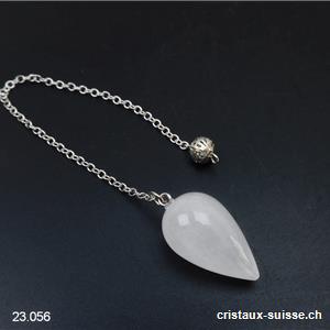 Pendule Cristal de roche 3 cm avec chaînette métal